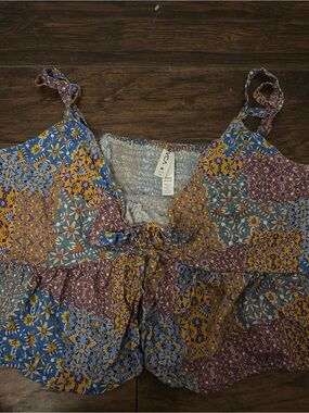 RVCA Boho Patchwork Camisole in Blue, Yellow & Purple